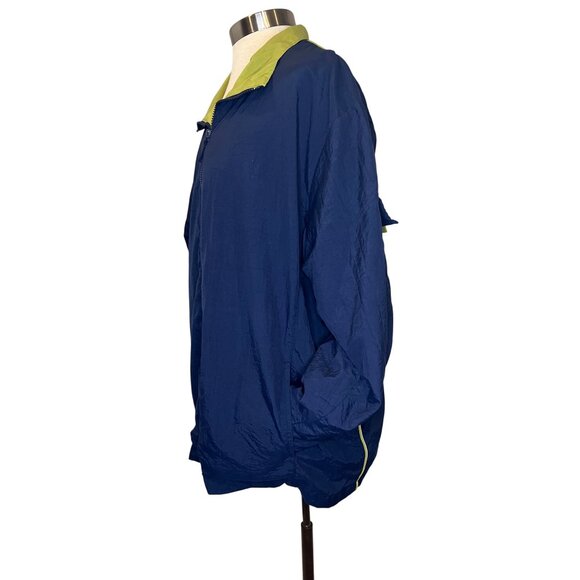 S.L. Sport Womens Reversible Blue & Green Windbreaker Jacket Size 18/20 - Picture 2 of 7